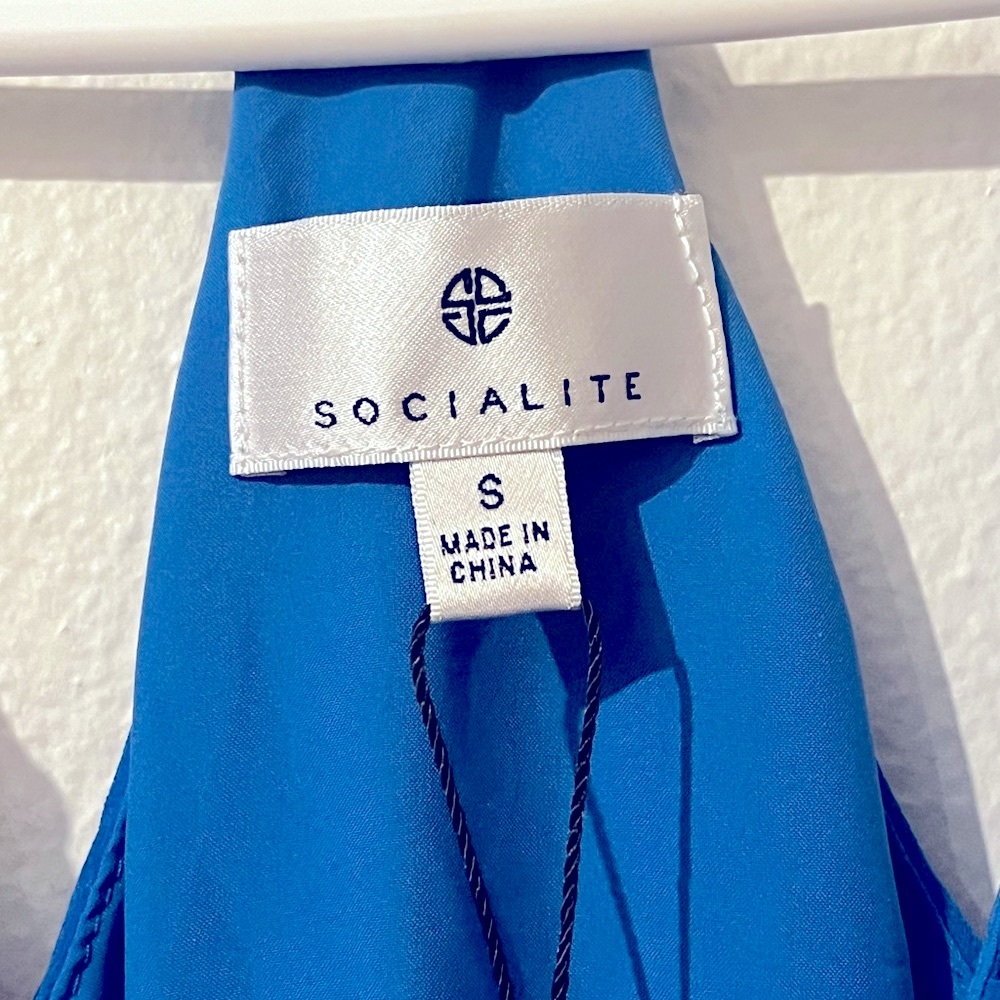 Socialite Blue Pleated Hi-Low Maxi Trapeze Dress from Nordstrom NWT - Picture 7 of 13
